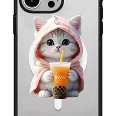 조아조아 9종 명품 그립 스마트 톡 강력자석 맥세이프 호환, 3.밀크티 냥이, 1개