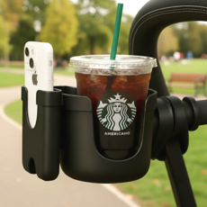 슈레보 강력고정 유모차 스마트폰 컵홀더, 블랙, 1개