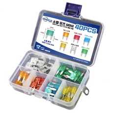 오아시스 자동차 Mini Fuse 휴즈 소형 미니 카퓨즈 5A-30A, 1세트, 카휴즈소(Mini Fuse) 40개