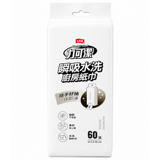 力可潔 瞬吸水洗廚房紙巾 隨手好抽一抹即淨, 1個, 60張