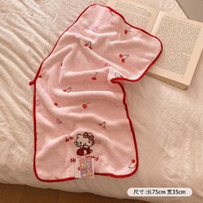 키티 헤어타올 수건 헤어수건 드라이타월 머리수건 샤워수건, 핑크 체리 kt - 수건