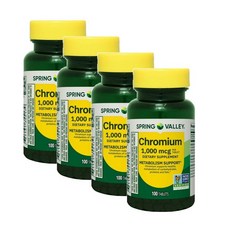 스프링밸리 크롬 피콜리네이트 1000mcg Spring Valley Chromium Picolinate, 4개, 100정