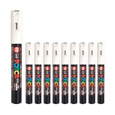 포스카 컬러마카 PC-1M, 화이트, 10개