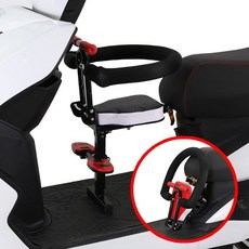 兒童機車座椅機車前置座椅，多功能寶寶安全座椅，可折疊電瓶車嬰兒座椅, 黑色頂配安全(送防撞墊+座套)