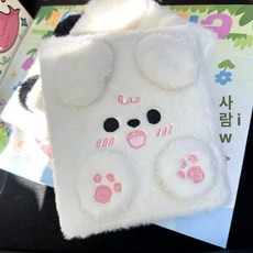 포토카드앨범 6공 포카바인더 털 포카홀더북 콜북 속지, 1매, 포포우 화이트 베어 카드 앨범