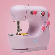 Jiayi 301 마이크로 재봉틀 전자동 미니미싱, 벚꽃 분홍, 기본 모델명/품번