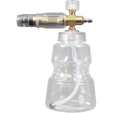 맥스플로우 폼 캐논 1리터 용량 조절 가능한 노즐 1/4인치 및 M22 퀵 커넥터 4개 구멍 스테인리스 스틸 필터 두꺼운 거품 세차기 액세서리, 맥스플로우 폼 캐논 1리터 용량, 조절 가능한 노즐,