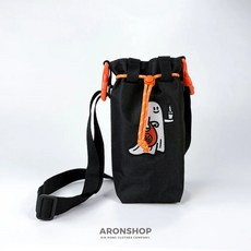 ARONSHOP 幽靈刺繡 側背袋, 1個, 兩用水瓶飲料束口袋-喝啦款