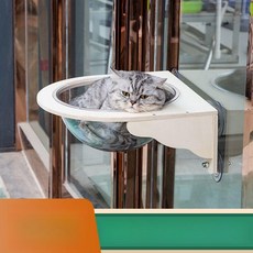 고양이 투명 해먹 창문 부착형 침대 쉼터, 1개, 점핑 보드 (확장 나사 고정)