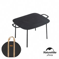 Naturehike 戶外野營 玄鐵三腳支架圓盤煎烤盤 附收納袋, 1個, 四腳支架  方盤
