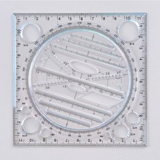 다기능 범용 눈금자 회전 세트 수학 원형 타원 템플릿 시험 삼각형 평행, 1개