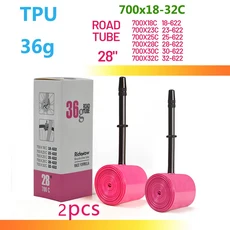 RideNow T 자전거 내부 튜브 700C 23 25C 26 27 35 37 40 47 도로 어 MTB 카메라 29x1.75 1.95 pneu, 02 45mm, 01 Presta 밸브, 04 36g 700x18-32C 2pc