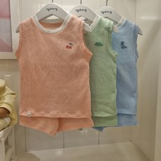 아가방 NC엑스코점 2026신상! 시원함은 기본 쭉쭉 늘어나고 귀엽기까지! 여름엔 이거 하나면 끝 마크민소내의! 아기실내복 유아외출복 데일리 편한 나시상하세트 어린이집 등원룩