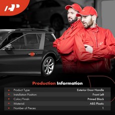 A-PREMIUM 프리미엄 전면 왼쪽 드라이버 외부 도어 핸들 - 혼다 CR-V CRV 2012-2016 시빅 2012-2015와 호환 패시브 엔트리 없음 프라이밍 블랙, A-PREMIUM 프리미엄 전면 왼쪽 드라이버 외부 도