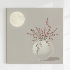 [인메이블] 복들어오는 소원의 매화 다복 달항아리 8종 그림 풍수 인테리어 캔버스액자 풍요 거실 대형이사 개업선물 현관 복도 풍수 인테리어, 08.MOB-봄날의 복
