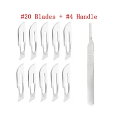 쿠쿠스토어 새로운 탄소강 외과 메스 칼날 및 손잡이 DIY 절단 도구 PCB 수리 동물 수술, 1개, 05 Set 3