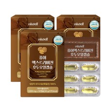 네이처드림 엑스트라버진 호두오일 식물성캡슐 1000mg 30캡슐 3박스/유기농 냉압착 호두오일, 3박스, 30회분