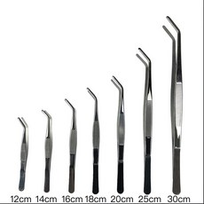 多肉鑷子 不鏽鋼 第二代防滑園藝工具 多肉植物組盆/微景觀/水族夾子 魚缸清潔必備, 1個, 彎頭,25 cm