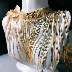 밸리댄스 태슬 레이스 액세서리 핸드메이드 무대 의상 장식 패션 비즈 DIY 활용도 높은 스타일 독특한 디자인 화려한 공연용, 1개, 고급스러운 핑크 1미터