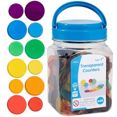 [이디엑스] 컬러 투명 수세기칩 학급세트 500 pcs (13432J) EDX education Transparent Counters, 1개