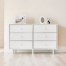 퍼리든 레가토 서랍장 3단 방문설치, 올화이트, 6단