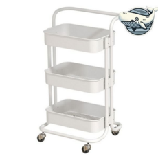 이동식 카트 다용도 트롤리 주방 3단 카트 수납 바퀴형 세탁실 정리