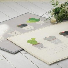 아트박스/더프리그 다육이 극세사 매트 - 2color, 아이보리