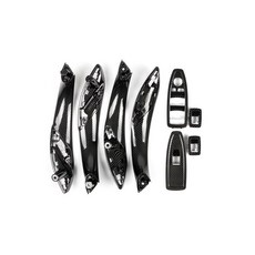 BMW 碳纖維內門把手 F30 F31 F32 F34 F36 3系 4系 卡扣式免拆車門把手替換件 碳纖維內手把, 碳纖維替換式內手把+按鍵蓋共8件,手把, 1個