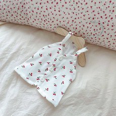 (BND-S45) 체리 끈나시 가디건 강아지옷 강아지옷 강아지의류 강아지겨울옷 강아지봄옷 강아지여름옷 강아지가을옷 강아지올인원 강아지티셔츠 강아지니트 강아지패딩 강아지조끼 강아지후, 화이트-M