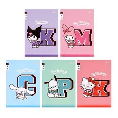 산리오 초등 3-6 좁은칸 영어 노트 공책, 10개, 포차코