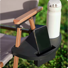 캠핑 접이식 의자 선반 컵홀더 컵받침대 휴대폰 소품 수납 트레이 캠핑 용품 (A1626), 1개