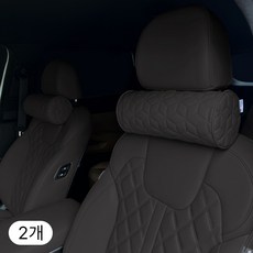 위드차차차 프리미엄 차량용 목쿠션 자동차 원형 메모리폼 목베개, 2개, 원형목쿠션_블랙