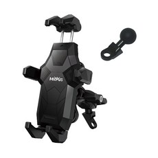 MILVUS 黑鷹 ME28 機車手機架 防盜減震支架 外送手機架, 霧黑 後視鏡款