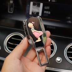 차량 테디베어 곰돌이 안전벨트 자동차 연장클립, 커플 걸 (단품), 1개