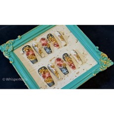 Whisper Nails 穿戴甲 美甲片 指甲片 純手工 燦極浮華 指甲貼 美甲飾品 隔日達, 1個, XS