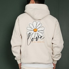 Auraq 中性款圖案印花刷絨連帽長袖衛衣 P05