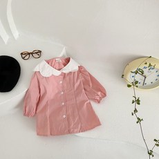 BabyBear 女童洋裝 花朵領連身裙 DR0013