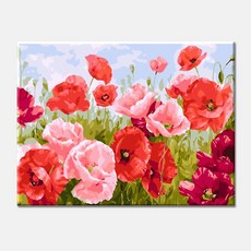 모모픽스페인팅 DIY명화그리기 40x50cm, 분홍양 귀비들판, 1개
