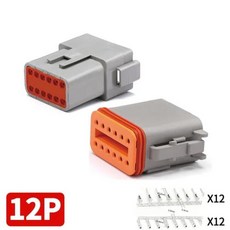 자동차 밀폐형 전기 암수 플러그 DT062S DT042P 자동 방수 커넥터 독일 DT 2 3 4 6 8 12 핀 1 세트 5 세트 10 세트, 11) 12P whole set  5sets