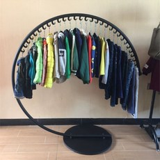 의류매장 행거 원형 플레이트 라운드 옷가게 프레임, A. 검은색 C형 프레임