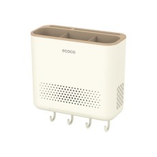 【ECOCO】意可可壁掛筷子筒 免打孔家用刀具筷子收納盒 壁掛式廚房置物架, 1個, E24026壁掛筷子筒-奶油黃, 奶油黃