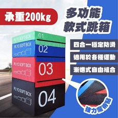 四合一珍珠綿彩色加重跳箱：多功能兒童體操訓練墊，安全穩固，激發運動樂趣, 1個, 藍色