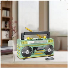 11173846 블록 블럭 만들기 놀이 취미 zmart 781PCS 레트로 라디오 클래식 시리즈 빌딩 세트 빈티지 음악 플레이어 카세트 조립 키트 모델 데크