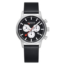 MONDAINE 瑞士國鐵 NEO 三眼計時碼錶 黑熊貓 41420LBV 1XM-41420LBV, 1個