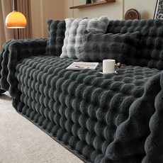 2026新款兔毛絨沙發蓋布巾冬季加厚毛絨沙發墊高級感沙發套罩, 1件, 母嬰級兔兔絨-星空灰【擼貓般手感|柔軟在蔓延】