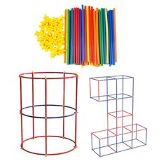 혜명마트 칼라스틱막대블럭(100PCS) 블럭장난감 스틱블록장난감 블럭모양만들기 블록모양만들기 블럭연결놀이