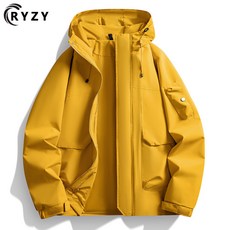 RYZY 防風雨衝鋒衣 耐磨抗皺連帽外套 登山騎行夾克