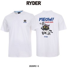 라이더 배드민턴 티셔츠 반팔 상의 남녀공용 반팔티 코튼라이크 오버핏 화이트 2026RC-5