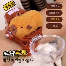 스페이스웨이 봉제 인형 카피바라 시계 원격 제어 자동차 핑크 토끼 전기, 2. 카피바라 시계 RC 자동차