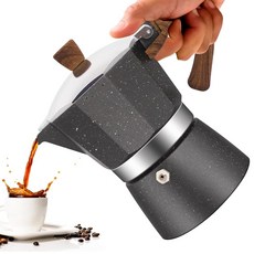 Vaolvpant 6컵 알루미늄 모카 포트 클래식 스토브탑 에스프레소 커피 메이커 300ml 283.5g(10온스) 커피 메이커 퍼컬레이터 모카 포트 그레카 커피 메이커 카페, 회색